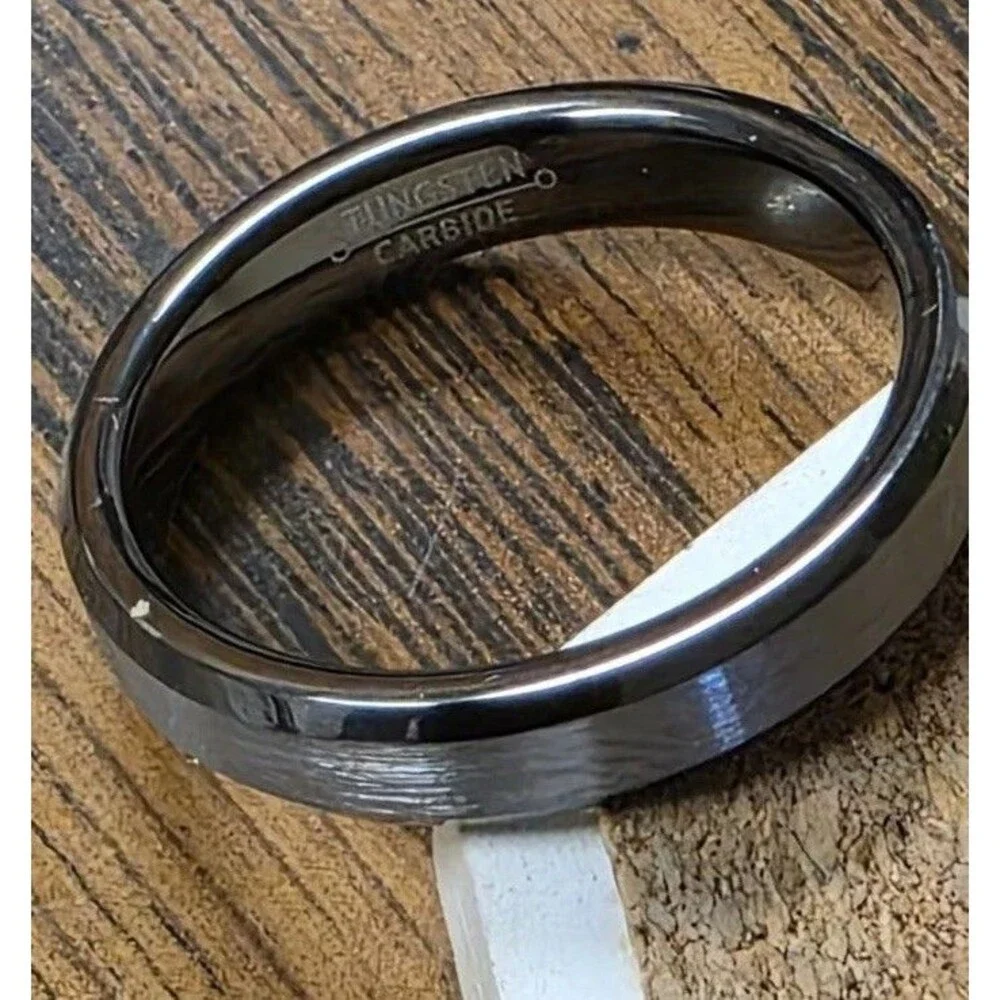 Tungsten Carbide Men's Women's Wedding Band Ring Engagement Casual Gray Size 8.5